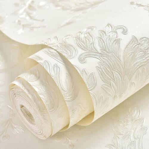 3d Floral White Self Adhesive Wallpaper Home Decor Vinly Wall Stickers Bedroom Living Room TV Background Wall Paper Mural