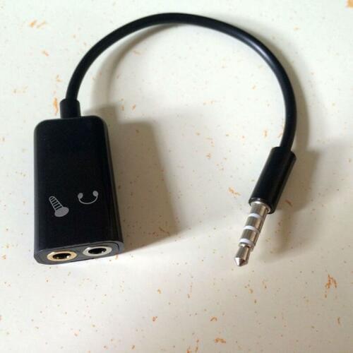 Aipinchun 3.5mm Plug To Mic Microphone & Audio Voice Jack Adapter Approx 15cm Length For PC Earphone Headset