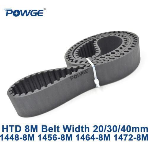 POWGE HTD 8M synchronous Timing belt C=1448/1456/1464/1472 width 20/30/40mm Teeth 181 182 183 184 HTD8M 1448-8M 1456-8M 1472-8M