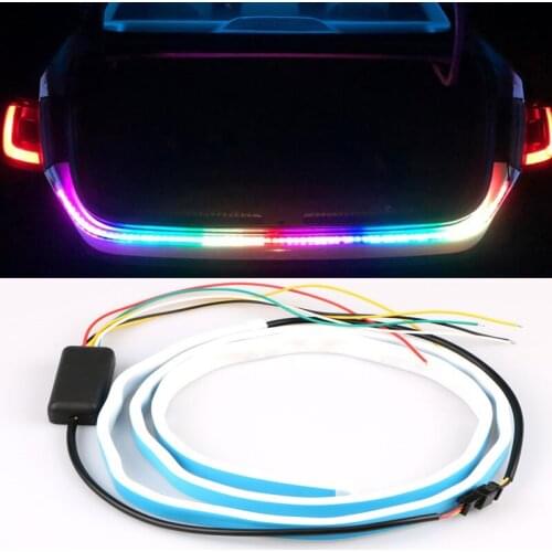 Car Rear Trunk Tail Light Reverse Warning LED Strip For Toyota RAV4 Land Cruiser Camry Highlander Prado Prius Yaris Corolla Vitz