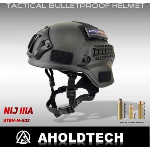 Aholdtech Genuine ISO NIJ IIIA Standard Rails MICH Low Cut Style Bulletproof Ballistic Helmet For Army Combat Police Airsoft