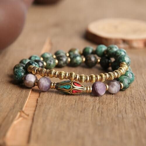 OAIITE Tibetan 27 Beads Mala Bracelet Yoga Meditation Prayer Bracelet for Women Men