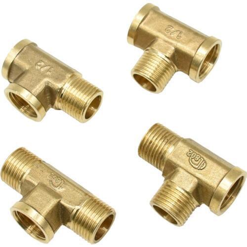 Brass Plumbing male 1/2 Tee Connector Female copper T-Shape Fitting 3 Way Tube Adapter tap 1pcs