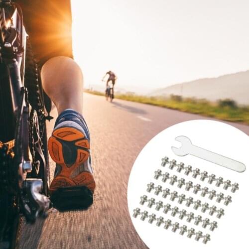 50PCS Bicycle Pedal Bolts Screws Stainless Steel Non-Slip Bolts Mountain MTB Road Bike M4 Stud Pin Screws Cycling Pedals Parts