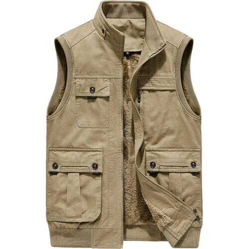 Mens Plus Size Clothing Autumn Winter Vest Jackets Sleeveless Coat Fashion Large Size 5Xl Male Warm Waistcoat Fleece Vest Men