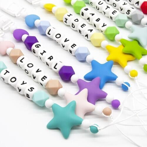 Cute-idea 1set Silicone Beads Teether Accessories Pacifier Chain Handmade Baby Product Toy Teething BPA Free