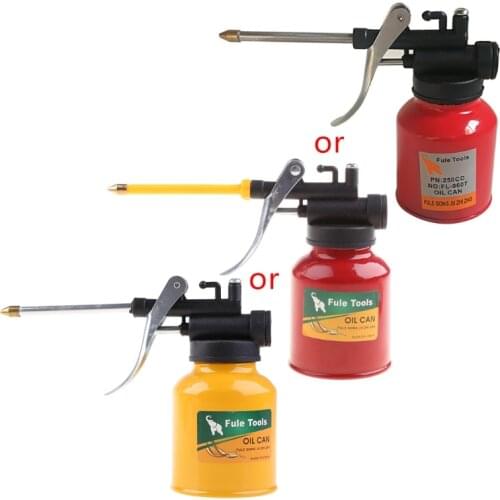 1Pc High Quality 250ml Oil Can Spout Thumb Pump Workshop Oiler Oil Can Red A0NE
