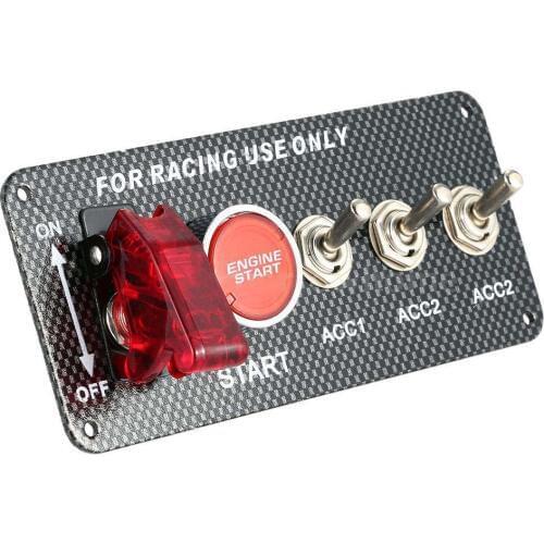 12V Car Ignition Switch Engine Start Push Button 3 Toggle Racing Panel Dropshipping