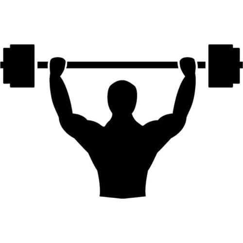 17.1cm*10.9cm Weightlifting Barbells Muscles Sports Car Accessories Car Sticker Black/Silver S3-6849