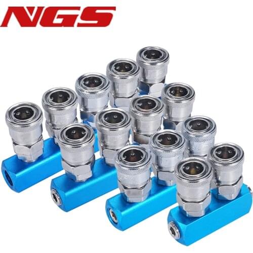 13mm Socket 4 Positions Inline Manifold Block Air Splitter Hose Connector