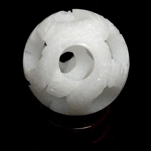 3 Layers White Marble Stone Dragon Phoenix Magic Puzzle Ball