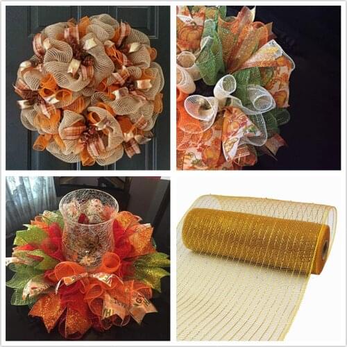 6yards Glitter Organza Gauze Tulle Roll Spool Gold Sliver Wire Tissue Fabric Wedding Party Decor DIY Tutu Skirt Gift Wrap Craft