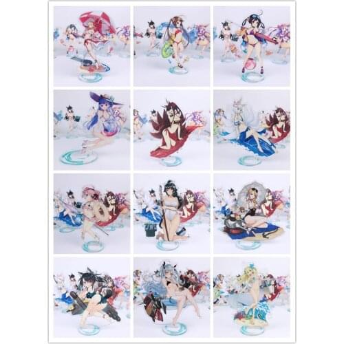 Akagi Kaga Laffey Prinz Eugen Azur Lane Swimwear Theme Acrylic Cosplay Stand Figure Model Plate Anime Double-sided Desk Decor