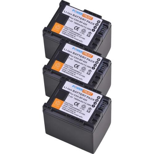 3Pcs BP-820 BP820 BP 820 Camera Battery for Canon VIXIA GX10, HFG20, HF G21, HFG30, HFG40, HFM30, HFM31, HFM32, HFM300