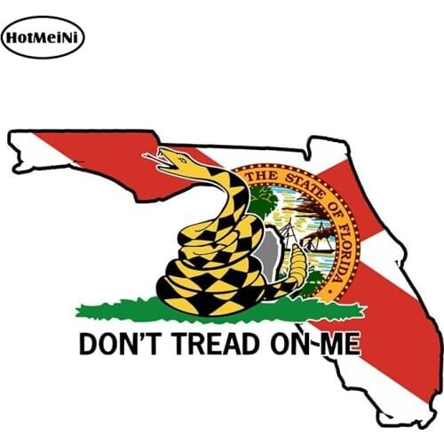 HotMeiNi 13cm x 8.9cm Car Styling Florida State Flag Don't Tread on Me Gadsden Flag Decal Truck Window Waterproof Car Sticker