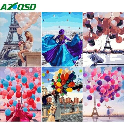 AZQSD Diamond Painting Balloon Girl Full Square Drill Home Decoration Diy Diamond Embroidery Sale Landscape Handmade Craft