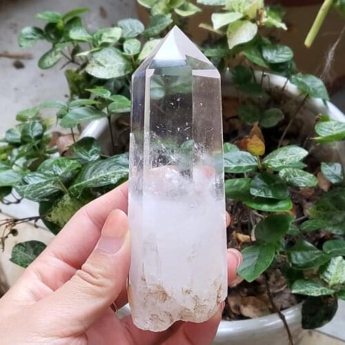 New style!!Natural baiyun cotton transparent crystal multi - faceted pillars, meditation to heal household decoration