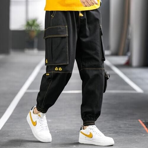2020 Men Multi-pocket Harem Hip Pop Pants Trousers Streetwear Sweatpants Hombre Male Casual Fashion Cargo Pants Men Jogger Pants
