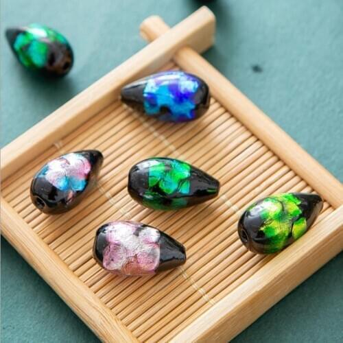 8mm*15.5mm 12mm*21mm Drop Lampwork Beads Handmade Japanese Style Multi-Color for Bracelet Earring Necklace jewelry Making