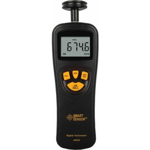 Smart Sensor AR925 Digital Tachometer Contact Motor Tachometer RPM Meter Tach Speedometer 0.05~19999.9m/min 0.5~19999RPM Tool