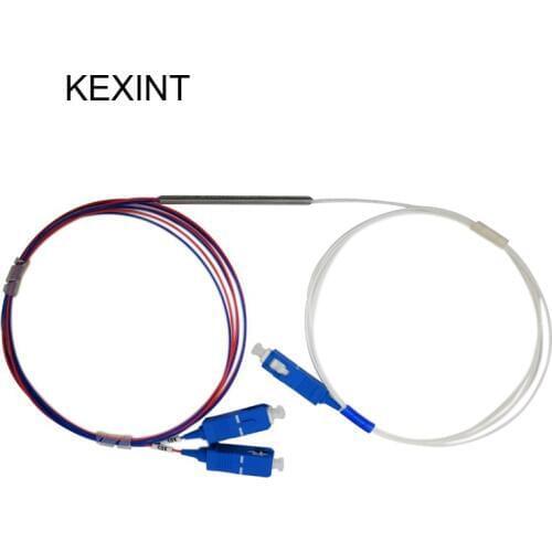 FBT 10/90 Fiber optic PLC Splitter 1x2 mini module 0.9 1m with connector sc/upc / 10Pieces