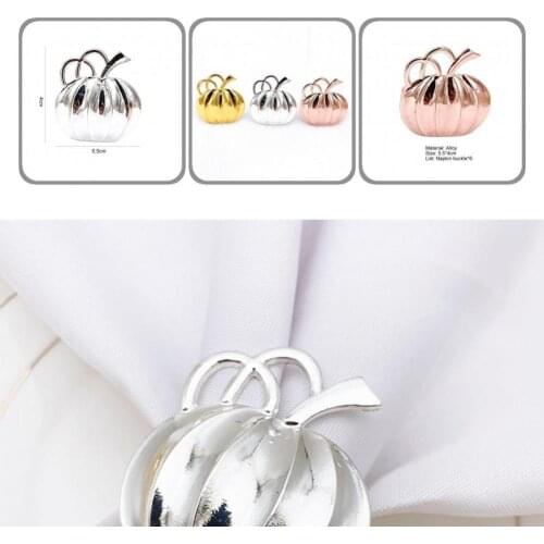Exquisite Workmanship Solid Color Pumpkin Serviette Rings Table Decor for Party