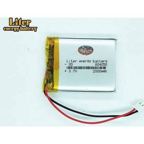 JST PH 2.54mm 10pcs 3.7V polymer lithium battery 804050 2000MAH GPS navigation mobile power tablet computer