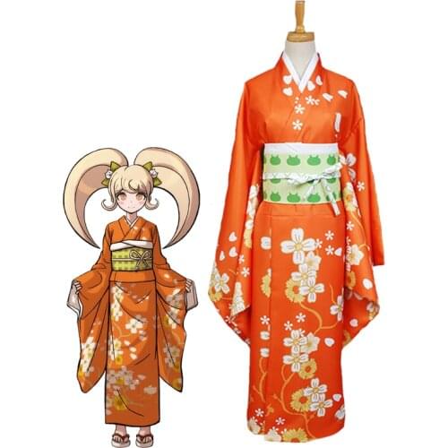 Danganronpa 2 Saionji Hiyoko Kimono Yukata Dress Outfit Games Cosplay Costumes