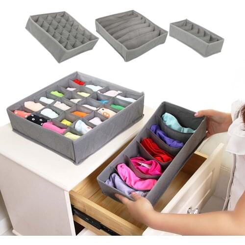 3 pcs/set Storage Boxes Underwear Bra Shorts Divider Organizer For Ties Scarf Socks Home Storage Drawer Closet Organizers Box