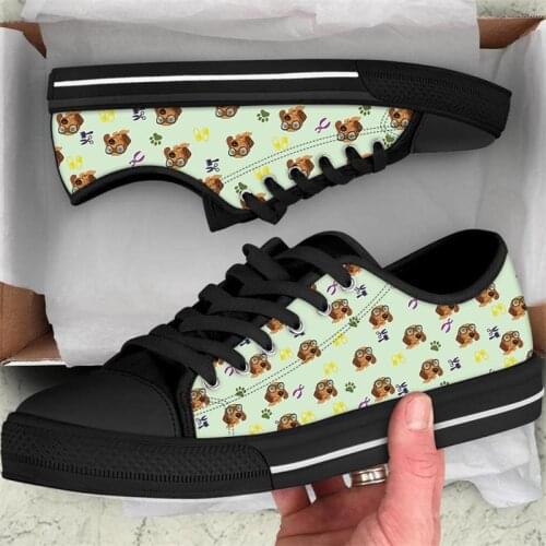 ELVISWORDS Women Shoes Casual Sneakers Cartoon Dog Groomer Print Fashion Canvas Vulcanize Ladies Walking Shoe Teen Girls Zapatos
