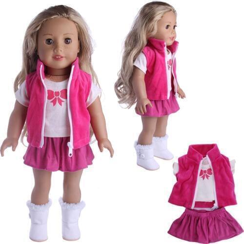 Doll 13 Styles Set=Clothes+Pants/Skirt Fit 18 Inch American&43 Cm Born Baby Doll Accessories Generation Birthday Girls Toy Gift