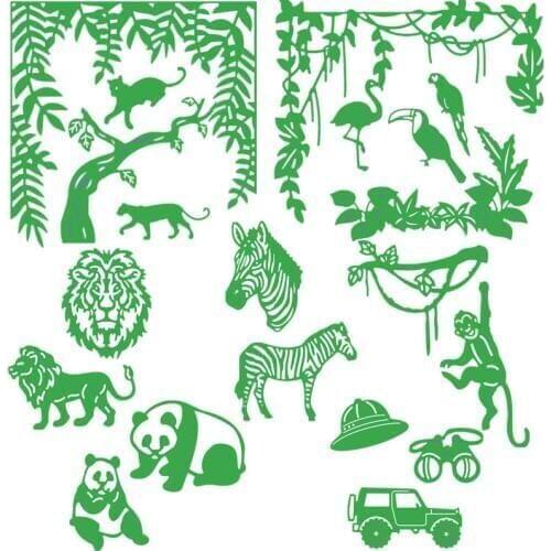 Animals Lion Panda Zebra Monkey and Forest Metal Cutting Dies Stencils for Scrapbooking Embossing Die Cards Making New 2019