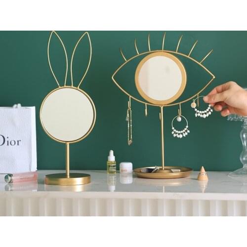 Nordic Multi-function Portable Desktop Mirror Eye Pattern Detachable Bathroom Dressing Table Creative Beauty Makeup Tool Mirror