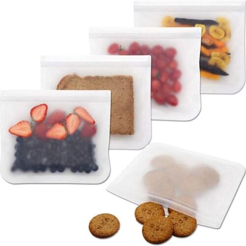 Container reusable vertical zipper bag, cup, fresh-keeping bag, food storage bag, leak-proof silicone food storage container