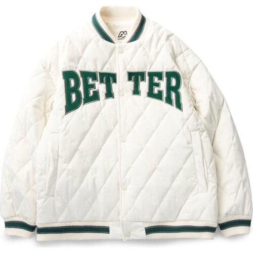 Unisex Fashion Winter Warm Varsity Baseball Jacket With Embroidery College Compus Letterman Coat Parkas Cotton Lined Outerwear