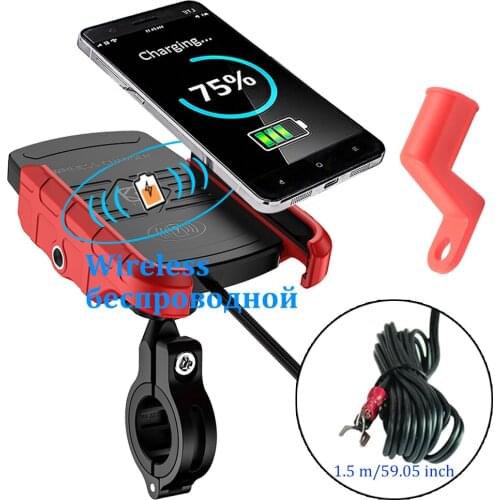 Motorcycle Wireless Phone Charger Holder ATV Motorbike Scooter Fast Charging Phone Mount Stand For LG V30 Sony Xperia Pixel 3 XL