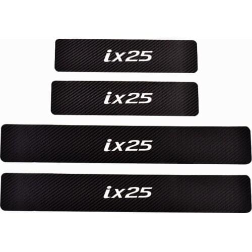 For Hyundai Ix25 Door Threshold Plate Car Door Sill Step Plate Carbon Fiber Pu leather Car-Styling
