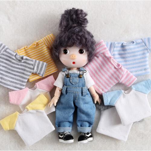 HOUZIWA OB11 Doll Clothes BJD Doll Accessories Doll T-Shirt Clothes For Doll OB11