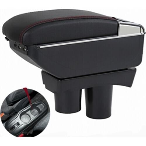Armrest For Peugeot 301 Citroen c-elysee Dual layer central Store content Storage box with cup holder ashtray Car modification