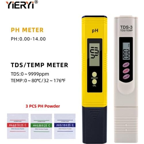 Yieryi Portable LCD Digital PH 0-16.00 Ph Pen TDS Meter TDS-3 Water Quality Purity Tester Pen Pool Water, Aquarium, Gardening