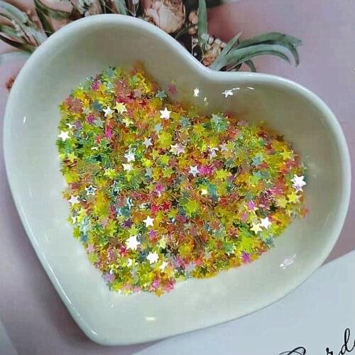 Transparent mix 3mm star shape PVC loose Sequins Paillettes for Nail Arts manicure, wedding decoration confetti 10/20g