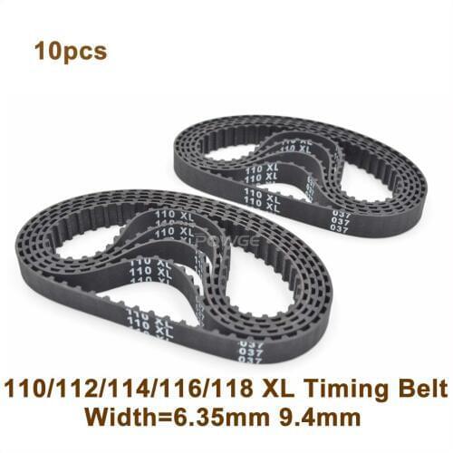 POWGE 110/112/114/116/118 XL Timing Belt W=025" 037" Teeth 55/56/57/58/59 Rubber 110XL 112XL 114XL 116XL 118XL Belt