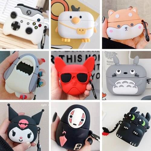 Plating Silicone Case for Airpods 1 2 Cartoon Cute Case for Apple Airpods Pro Wireless Earphone Cover Charging Box with Keychain