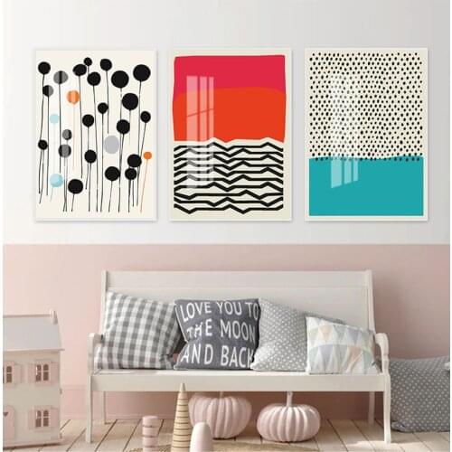 Nordic Posters and Prints Gallery Home Decor Multicolored Abstract Geometric Wall Art Canvas Painting Minimalist Picture