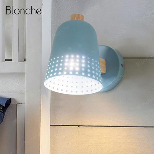 Nordic Wall Lamp Hollow Lampshade Wall Lights Cereative Modern Lighting Fixtures for Bedroom Living Room Wooden Sconce Luminaire