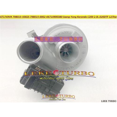 Turbo GT1749VK 798015 798015-5002S 798015-0002 A6710900380 6710900380 Turbocharger For Ssang-Yong Korando C200 2.0L D20DTF 127kw