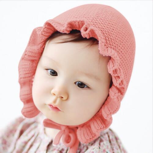 Spring Baby Hend Hats Toddler Kids Boys Girls Hat Soft Newborn Knitted Hat Ruffle Infrant Kids Hat Newborn Photography Props