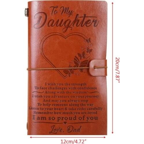 Vintage Engraved Faux Leather Journal Notebook Diary My Dad Mom Travel Notepad