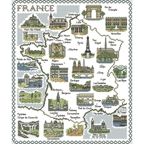 City map patterns Counted Cross Stitch 11CT 14CT 18CT DIY Chinese Cross Stitch Kits Embroidery Needlework Sets