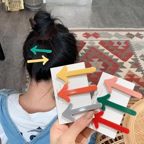 6 Color Korean Geometric Shape Hair Clips Elegant Acrylic Arrow Vintage Styling Hairpins Designer Newly Women Hair Style Tools